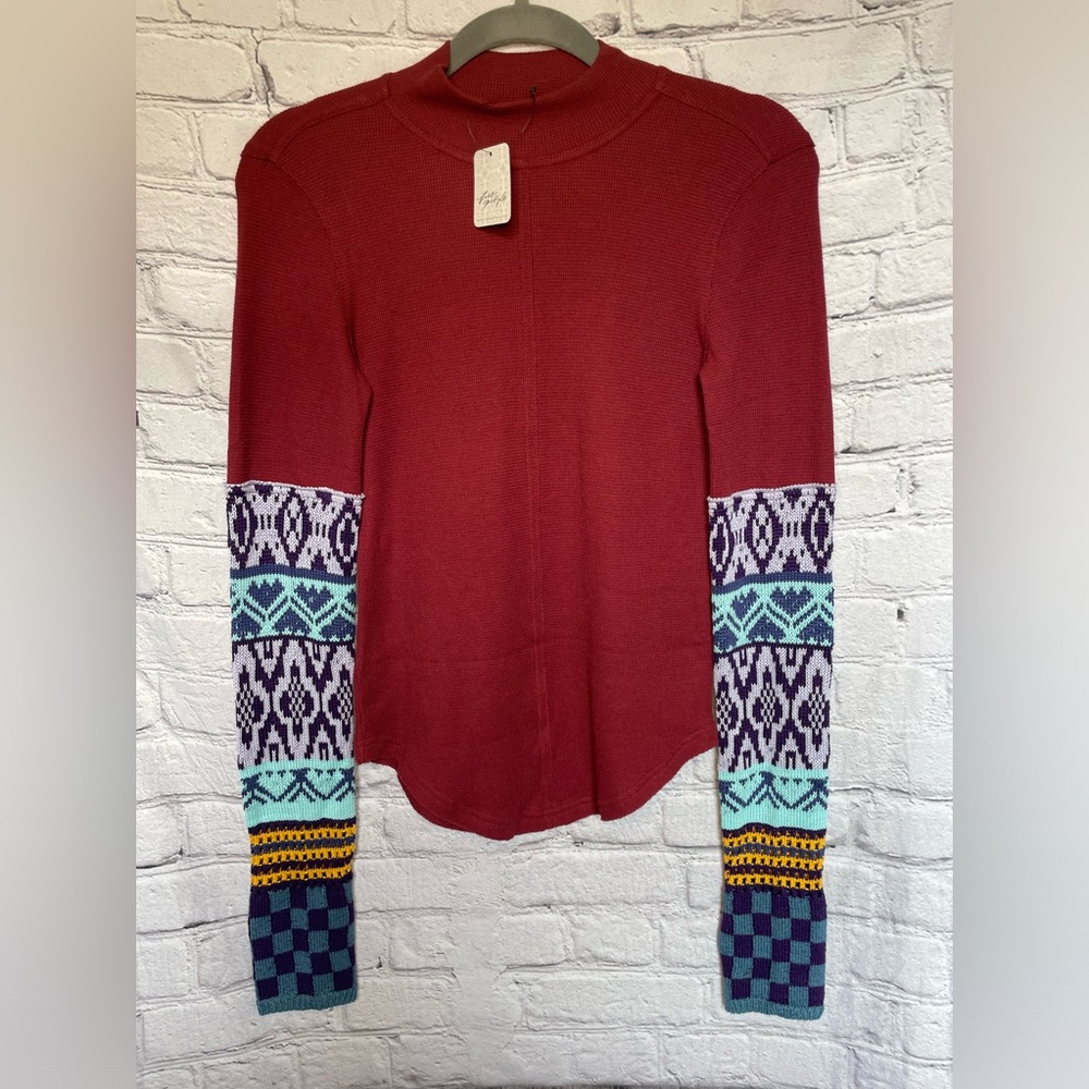 NWT We The Free Gorgeous Cuff Thermal Top - Wild Garnet Combo - Size Small - Picture 5 of 17